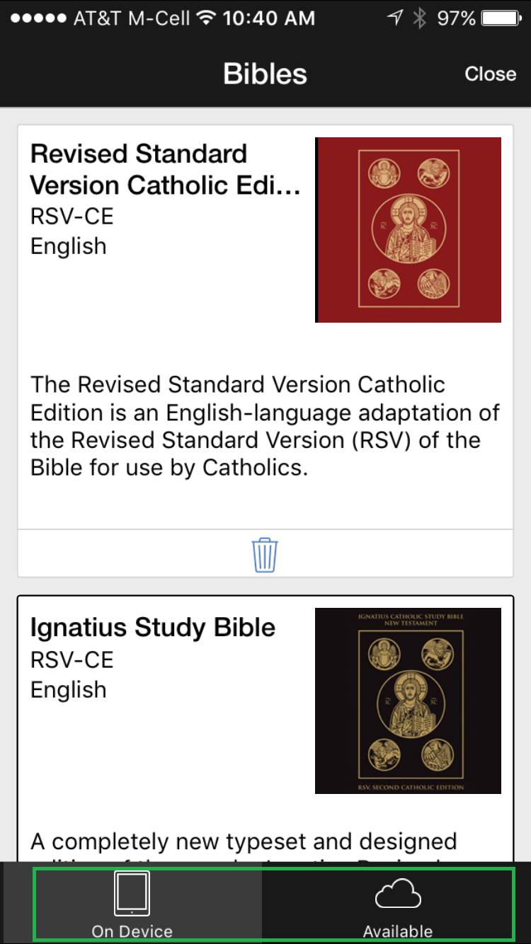 On Device and Available